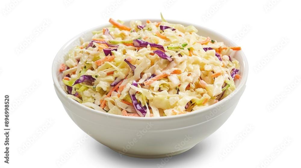 Close-up shot of the coleslaw, highlighting its texture and freshness