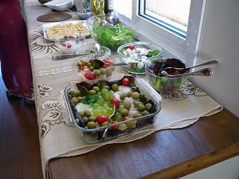 A table set for a feijoada feast with family and friends