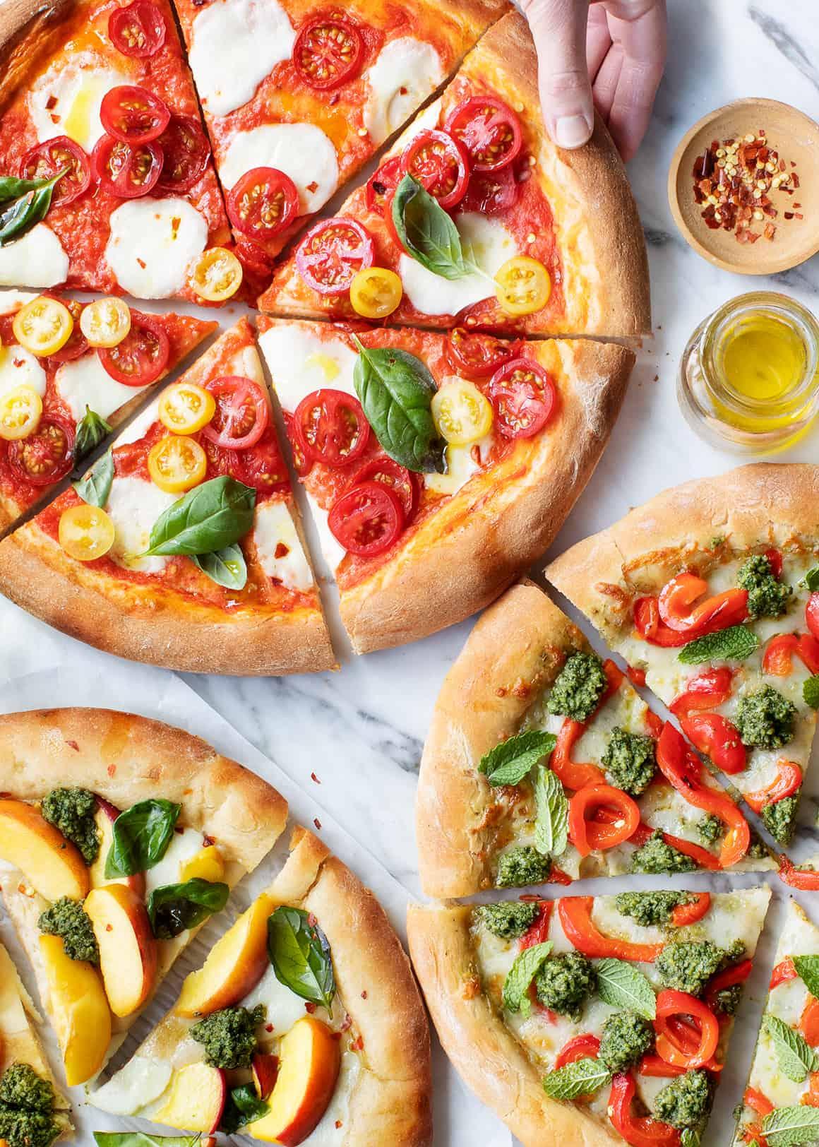 A delicious homemade pizza with various toppings