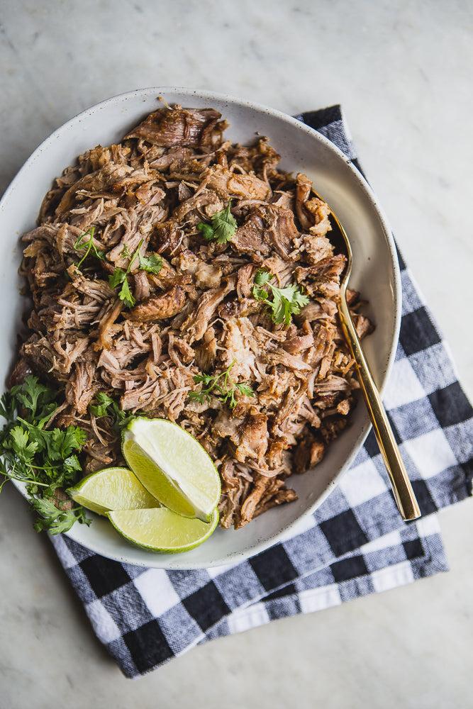 Delicious carnitas roti, vibrant colors, close-up shot, appetizing
