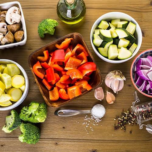 An image showcasing the ingredients organized and ready for cooking