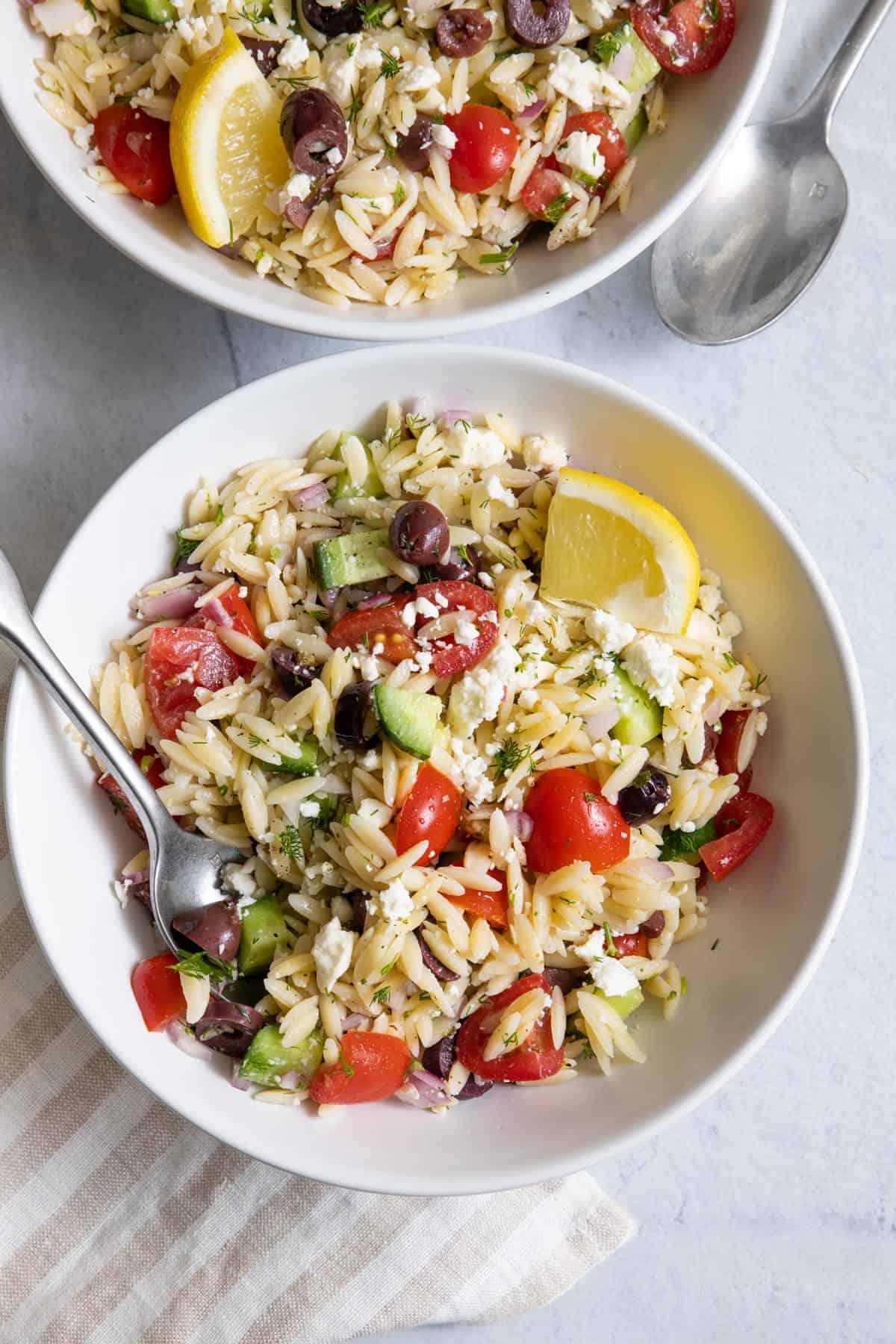 Gravlax and Orzo Salad with Feta and Olives