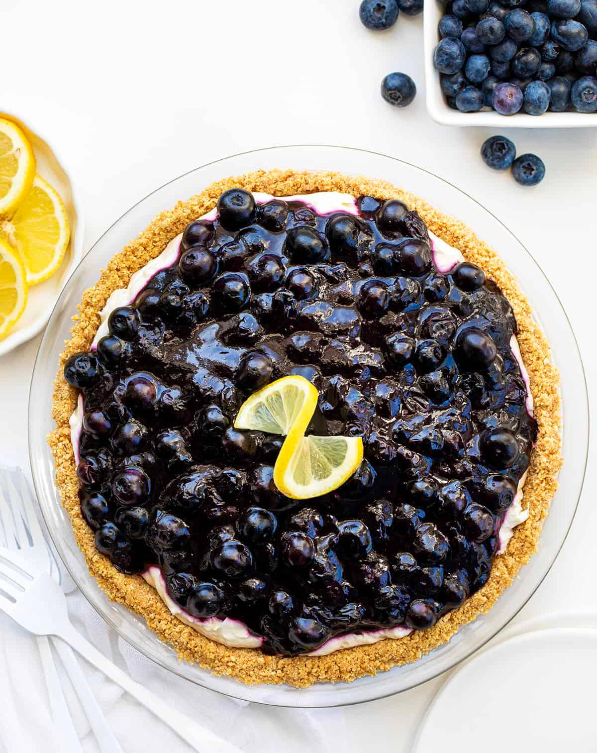 whole blueberry lemon pie