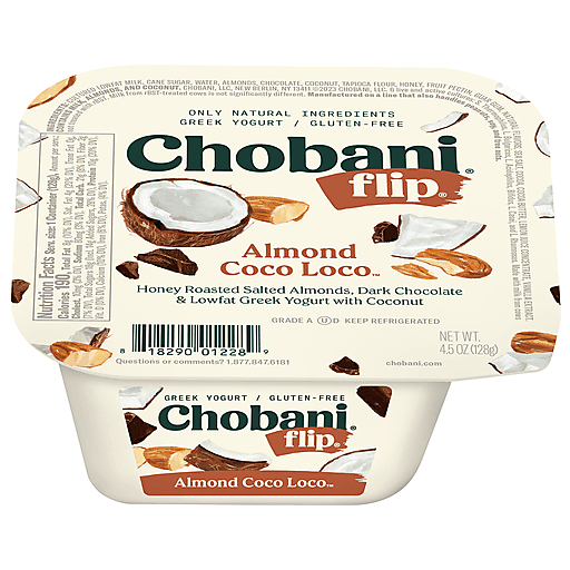 Close up of a jar of Coco Loco Yogurt with toppings