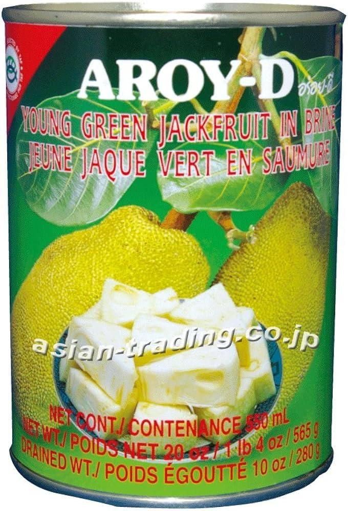 canned young green jackfruit being drained in a colander