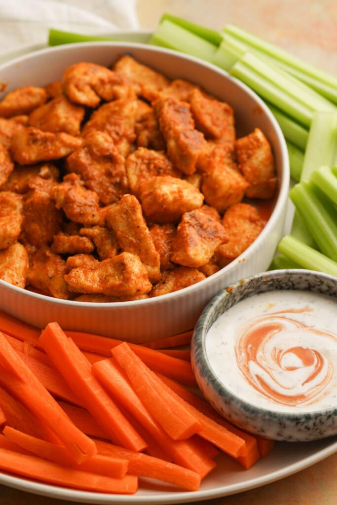 buffalo wing energy bites on a plate