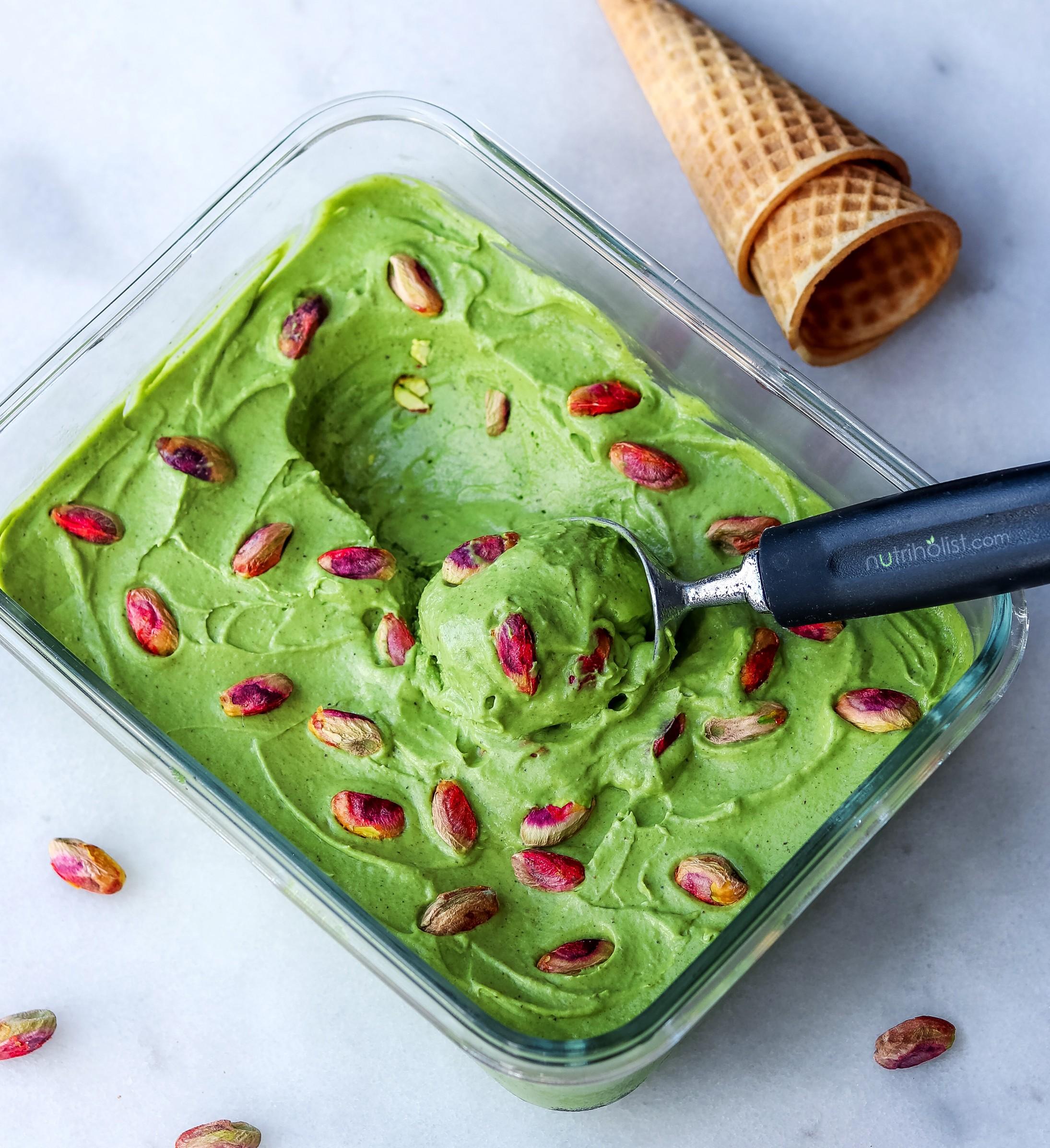 Ingredients for pistachio rosewater dairy-free ice cream