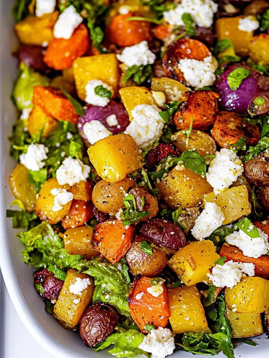 A vibrant photo of paprika-roasted vegetables with feta cheese, ideally showcasing the colors and textures of the vegetables.