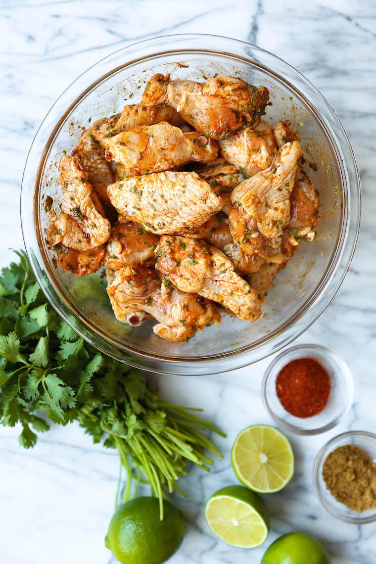 ingredients for cilantro-lime fried chicken