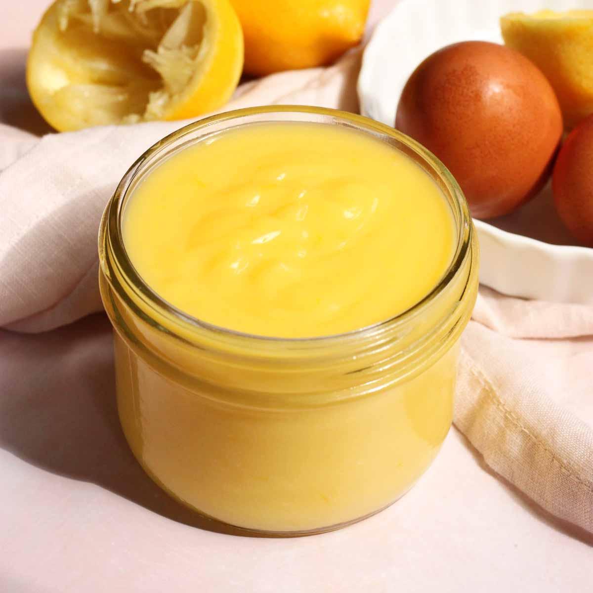 a bowl of homemade lemon curd