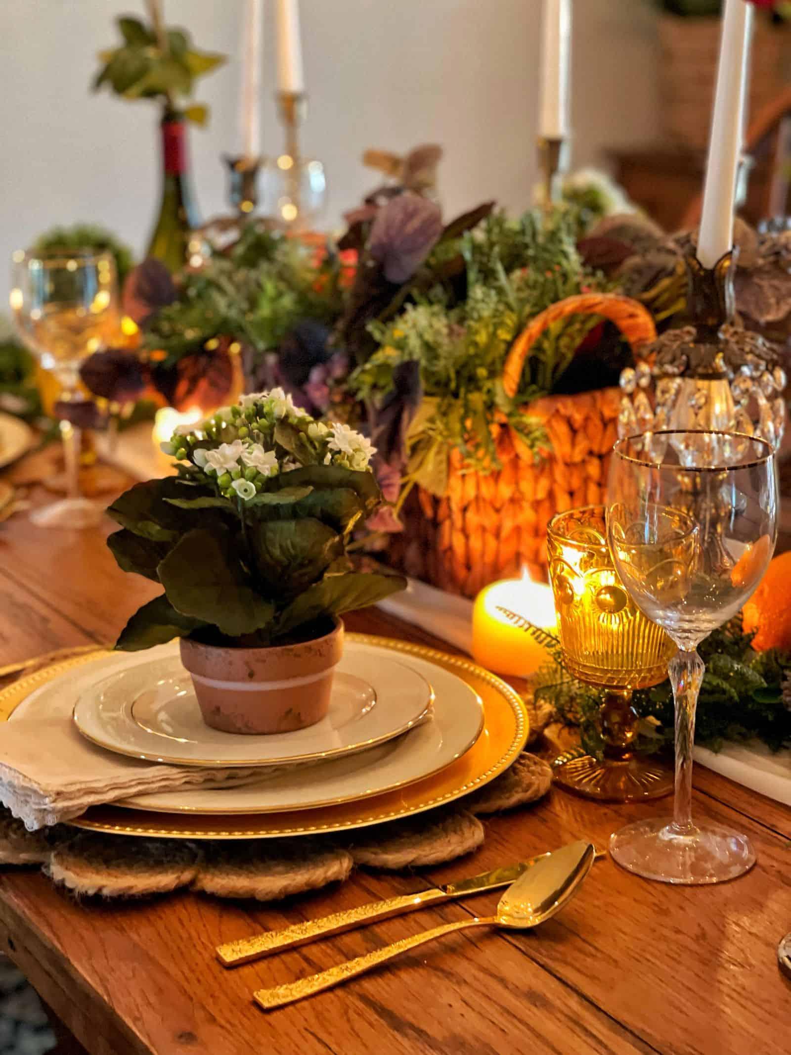 A rustic table setting with a Florentine frittata as the centerpiece.