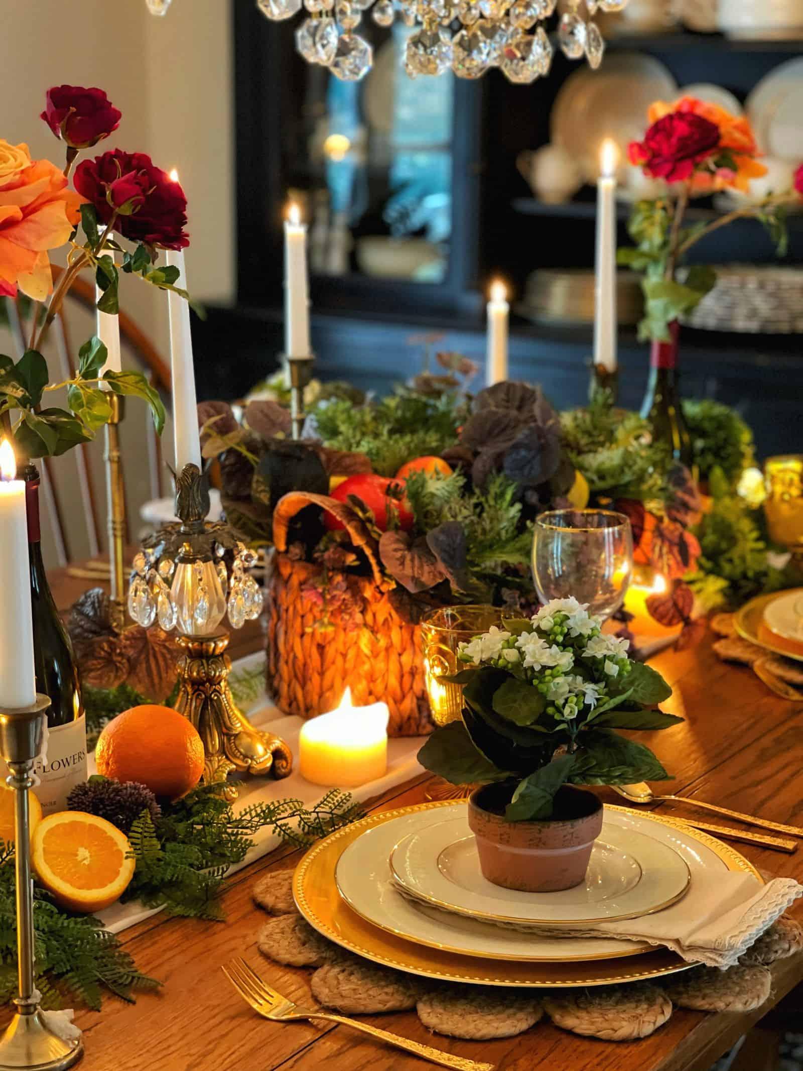A rustic Italian kitchen setting with a table set for a meal