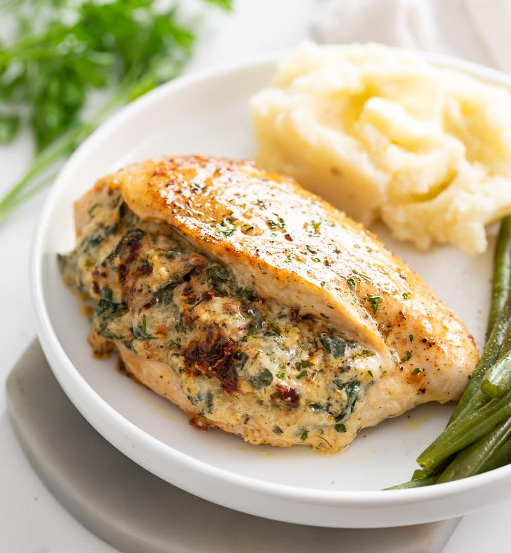 A nicely stuffed chicken