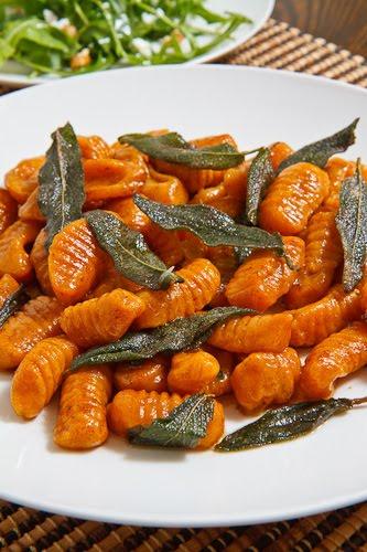 pumpkin gnocchi soup with brown sage butter