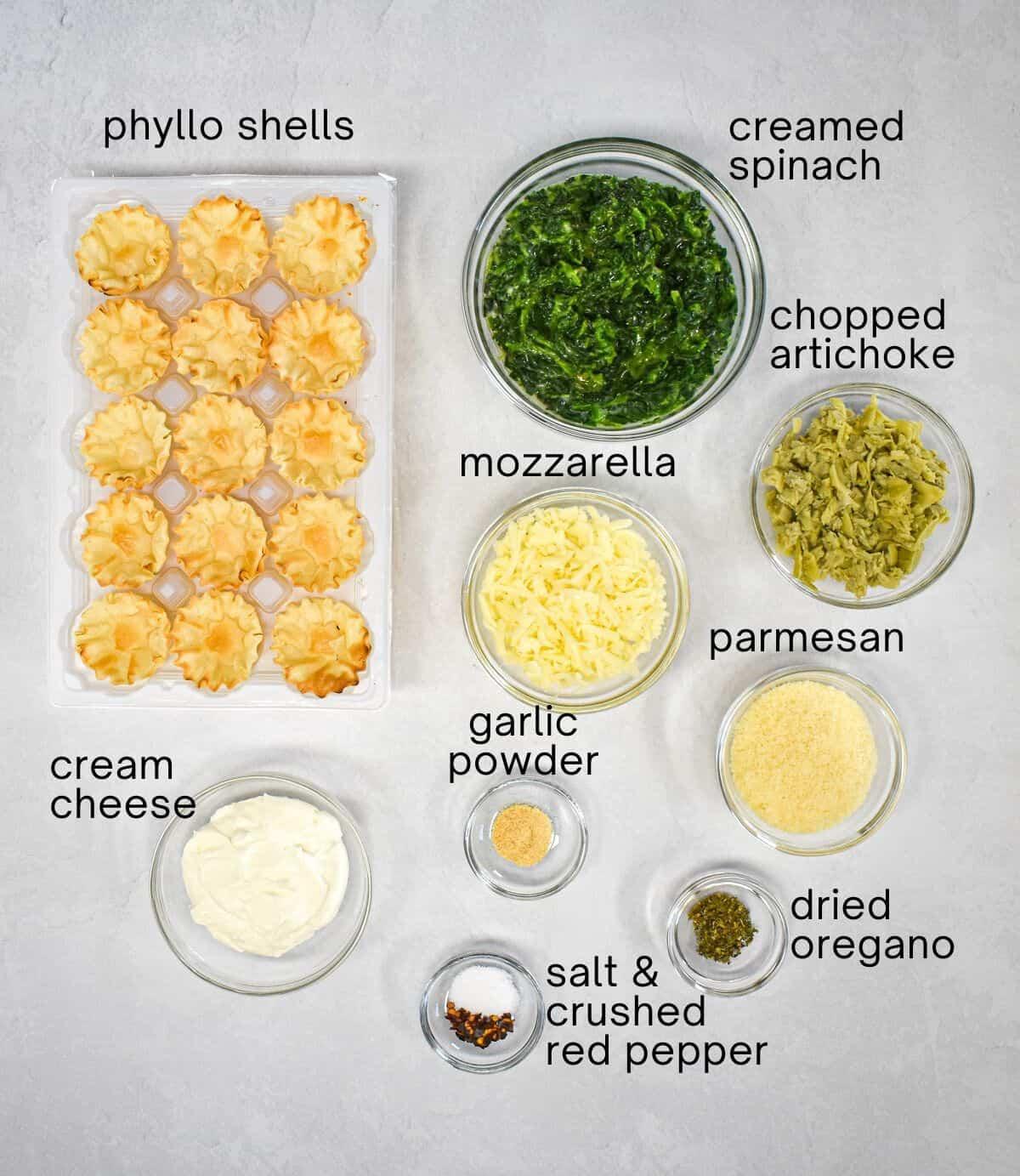 Ingredients for Creamy Spinach and Artichoke Udon arranged on a table