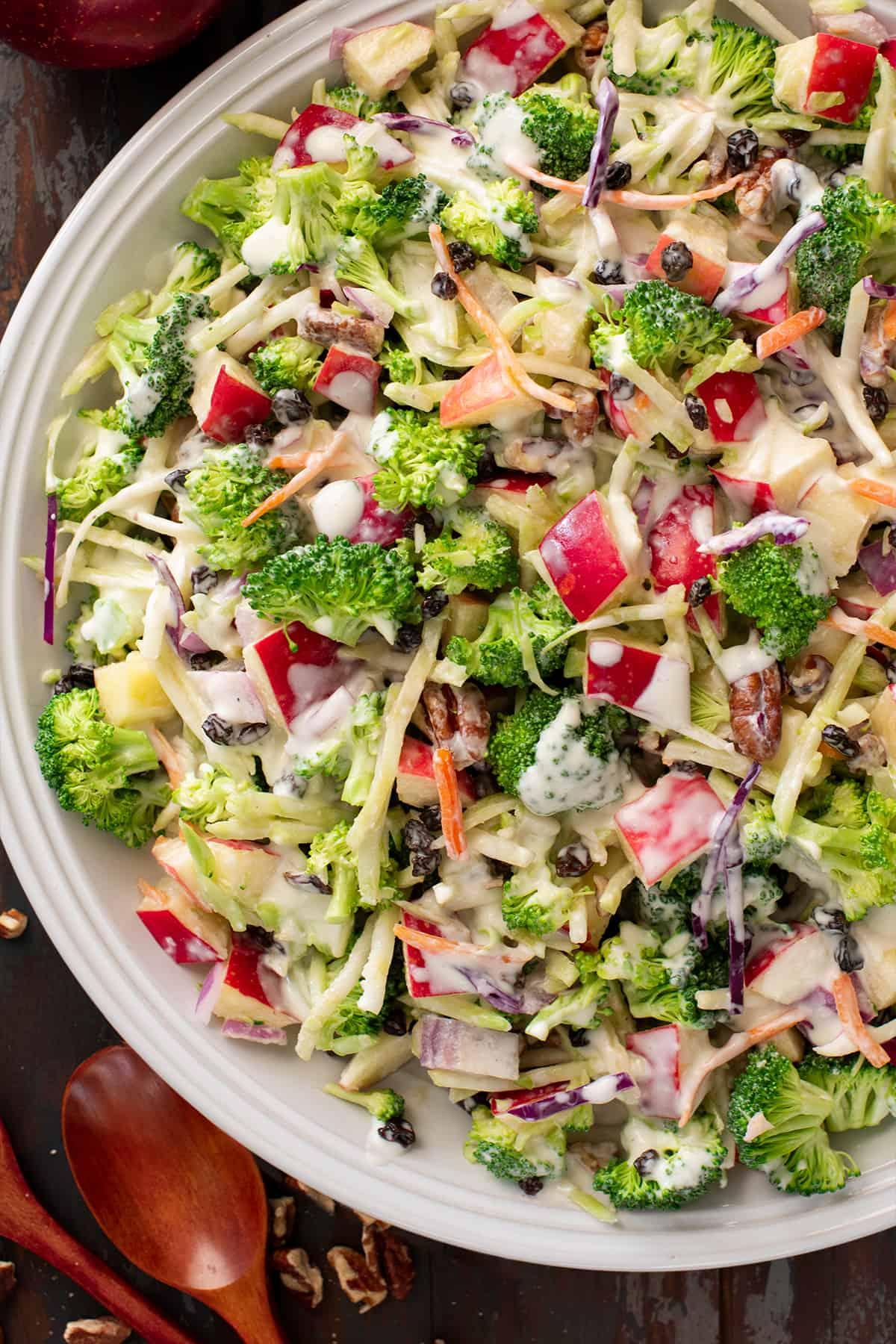 close-up shot of the salad showing the texture of the ingredients