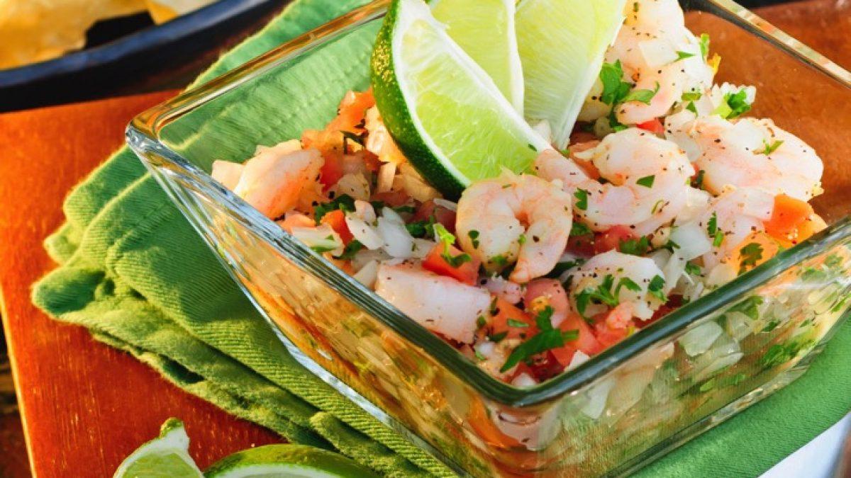 Finished radish and watermelon ceviche plated and garnished with cilantro