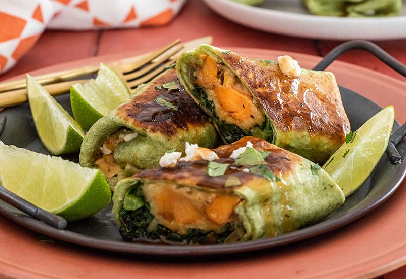 sweet potato and kale burrito fillings