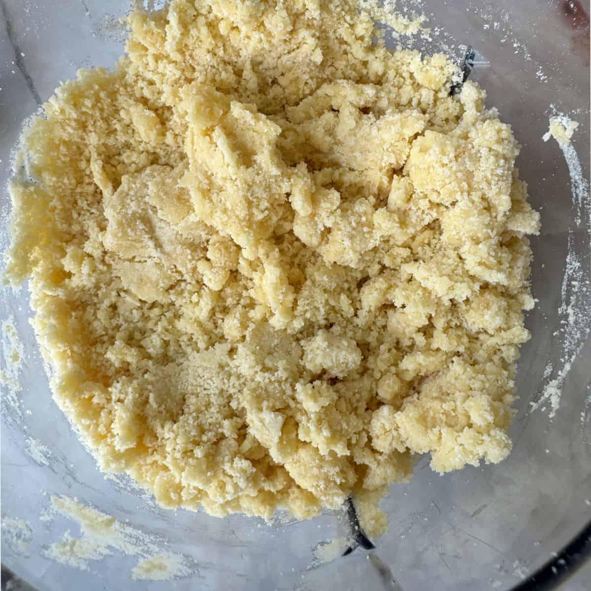 close up of frangipane filling being prepared in a kitchen