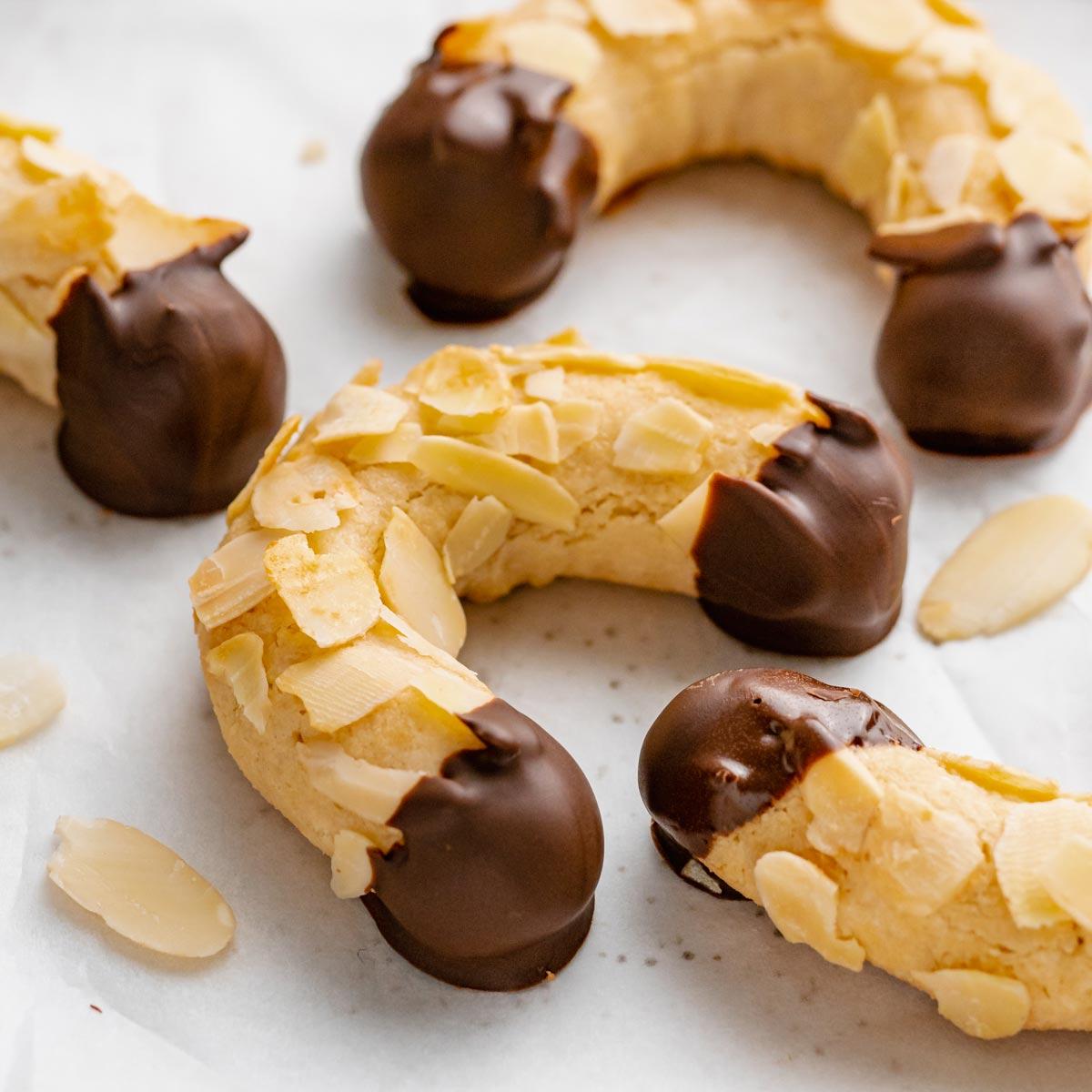 Various baked goods, like cookies and cakes, made with homemade almond paste