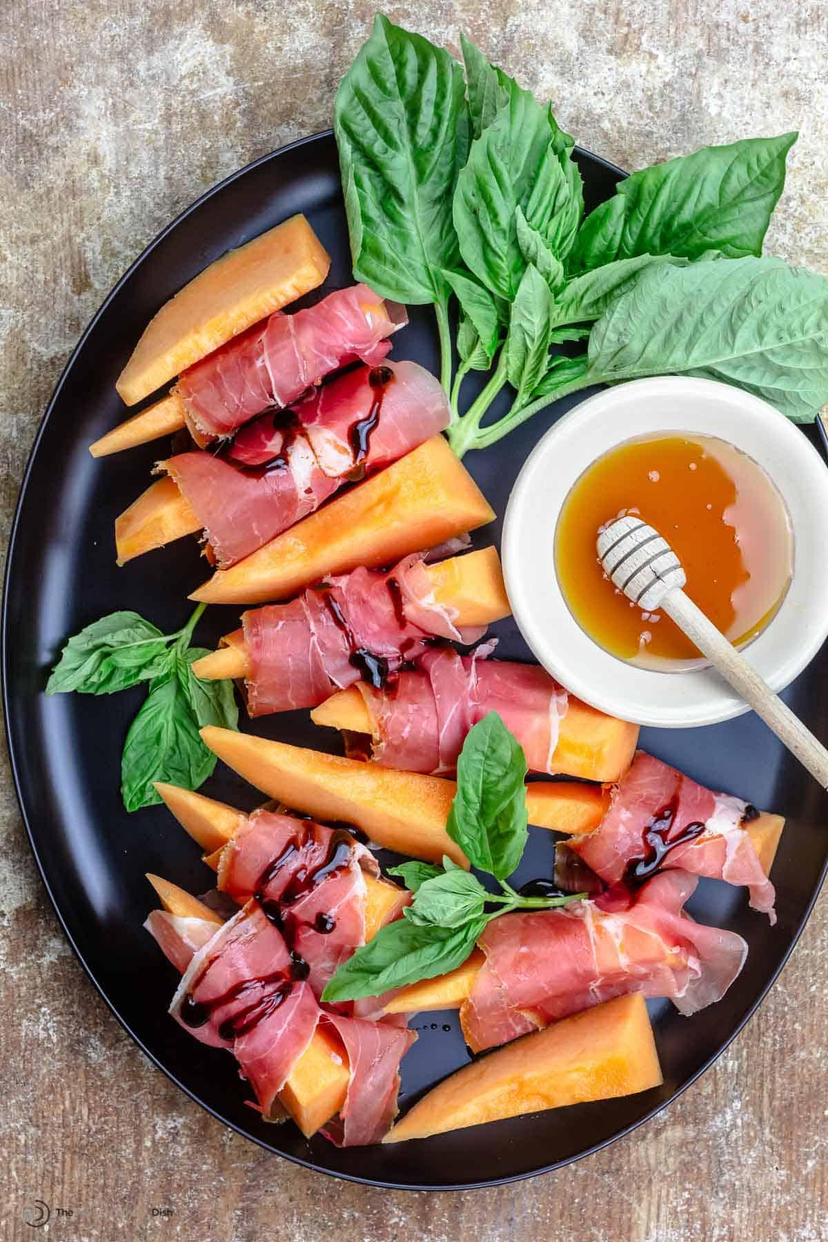 Cantaloupe and prosciutto platter
