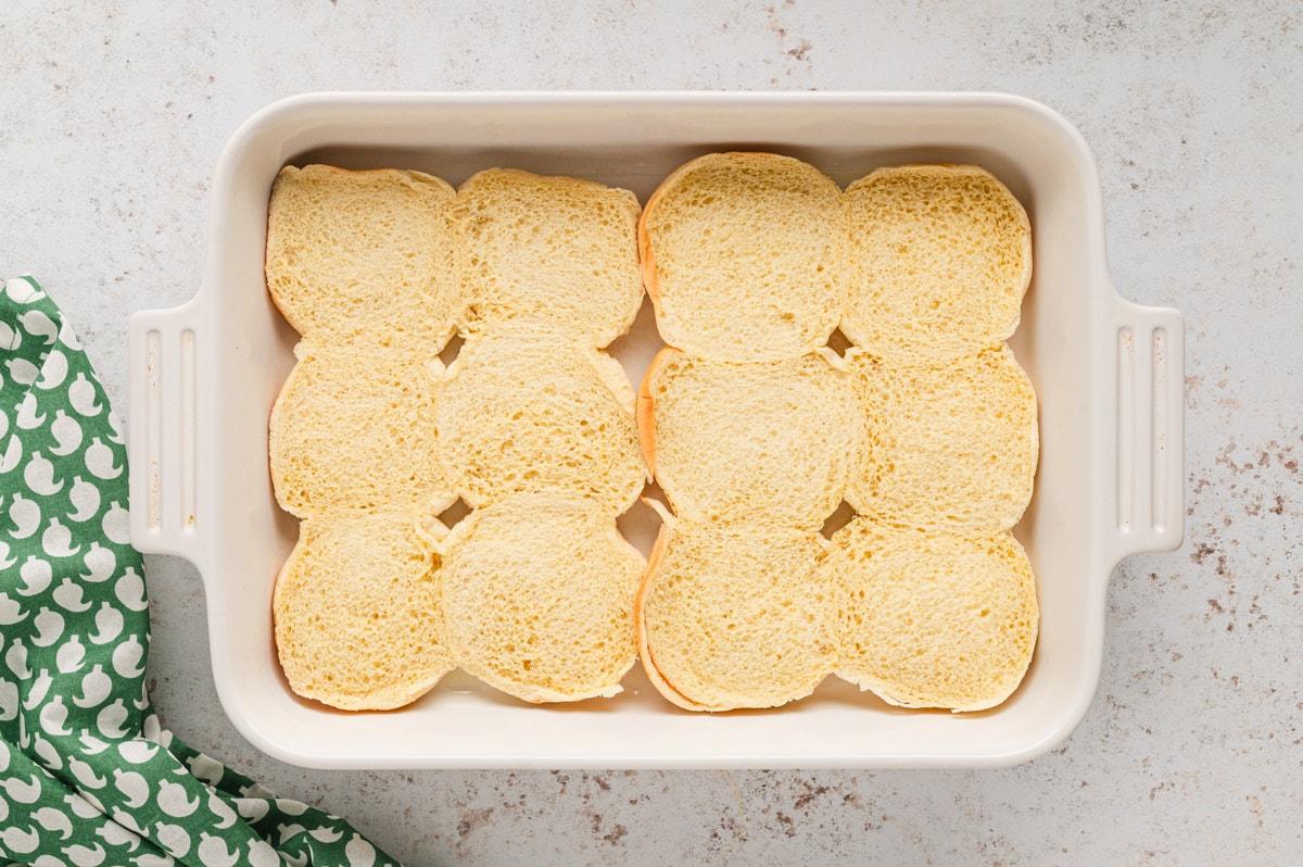 close up of prepared taco sliders before baking