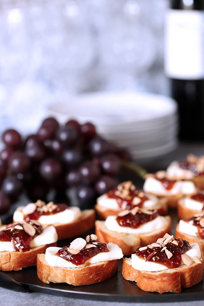 beef and brie crostini with fig jam