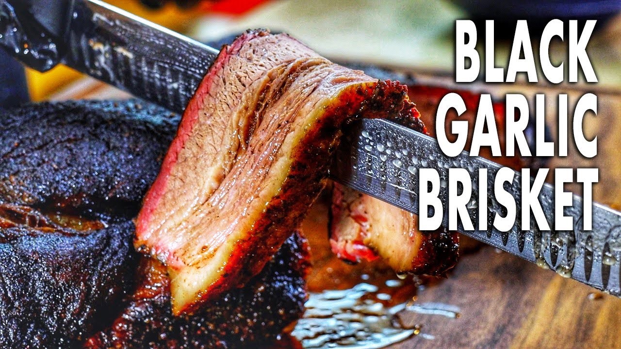 smoked black garlic brisket