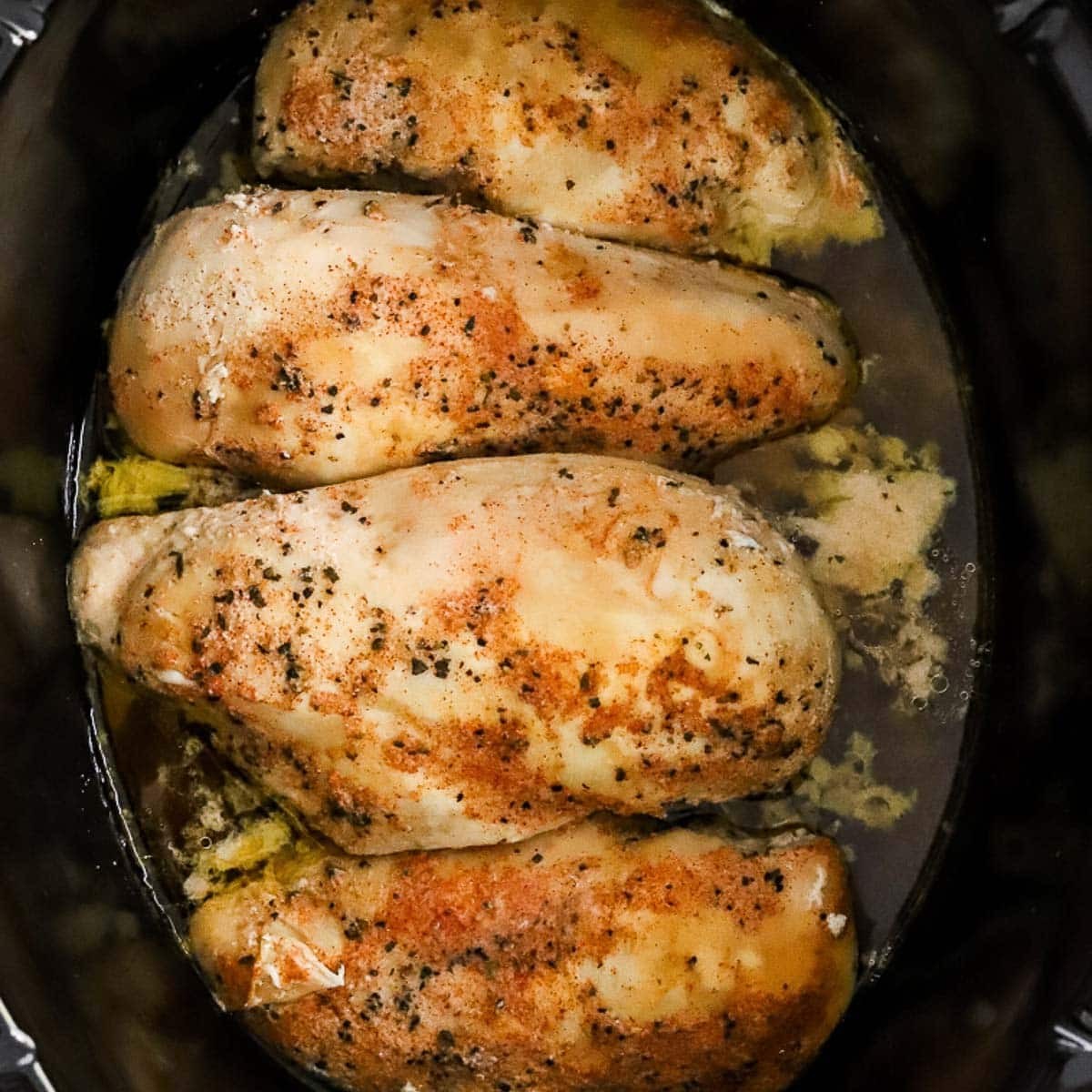 juicy chicken breast in a crockpot