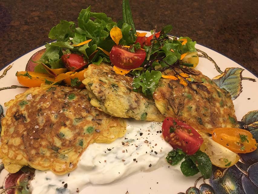 Easter lamb fritters on a festive plate
