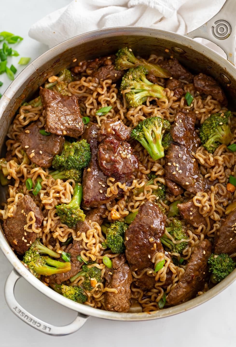 bowl of beef and broccoli ramen