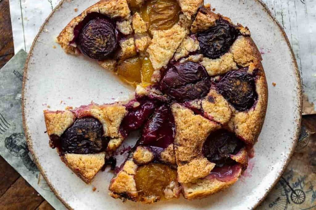 dairy-free coconut yogurt and plum tart