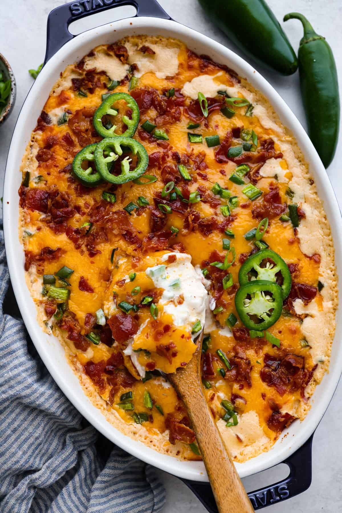 jalapeno popper casserole golden brown and bubbly