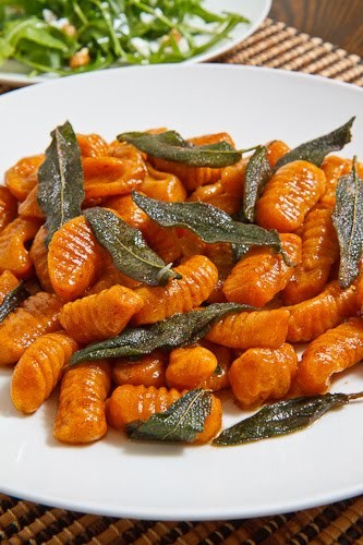 pumpkin gnocchi soup with brown sage butter