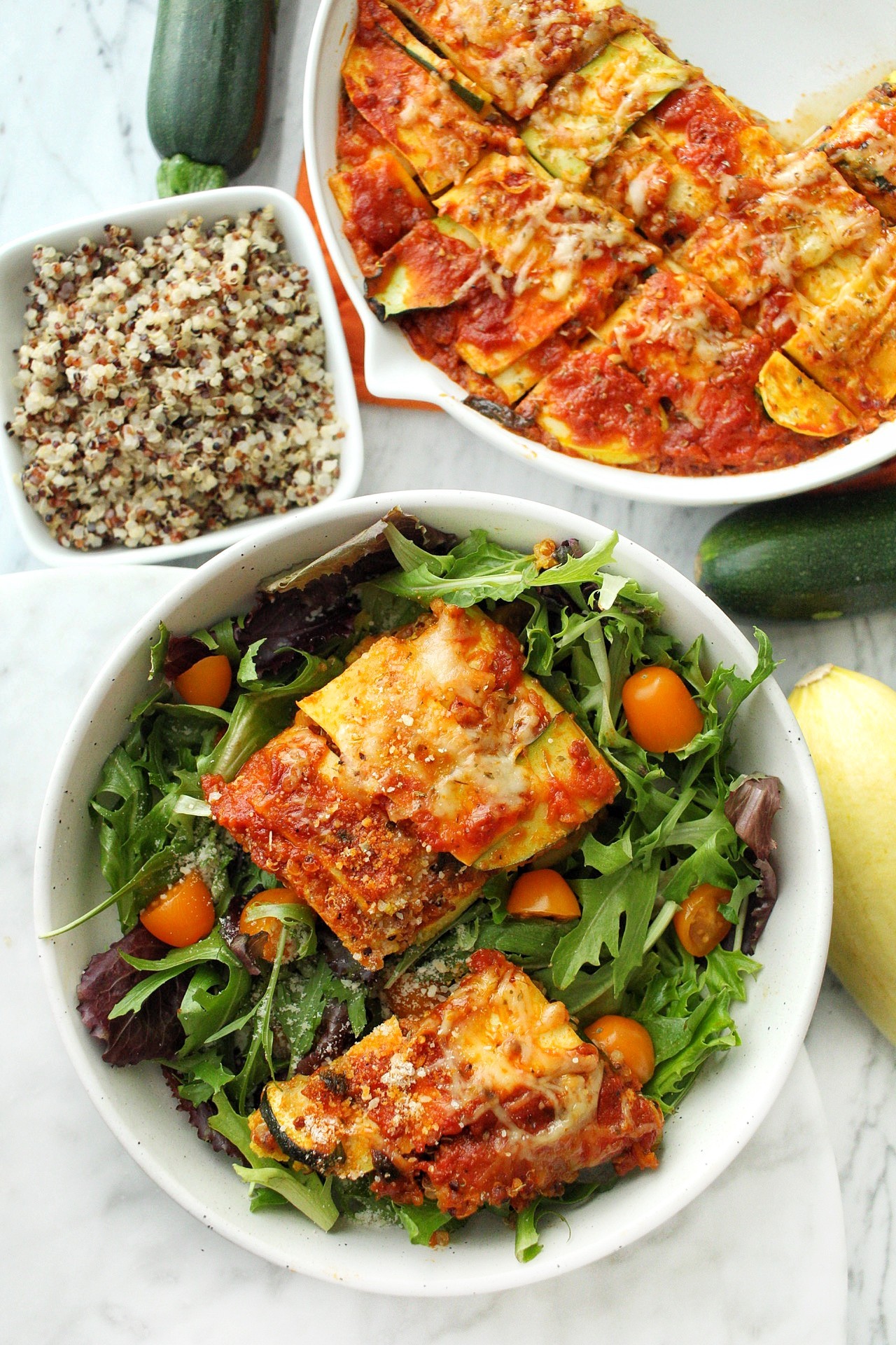quinoa zucchini lasagna served on a plate