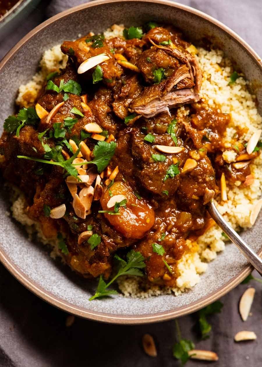 Moroccan lamb tagine with cumin and spices